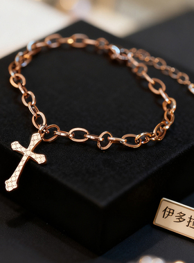 十字架镂空手链女不掉色高级感