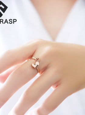 小猴子生肖钛钢戒指女开口不掉色