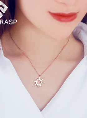 个性太阳钛钢项链女不掉色高级感