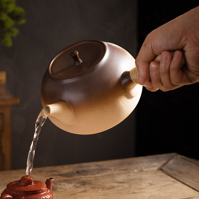 复古陶瓷烧水壶电陶炉煮茶器粗陶连把养生壶家用客厅明火围炉碳炉,淘宝优惠券,粉丝福利购,淘宝优惠卷