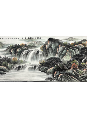 特价处理瀑布山水画聚宝盆山水画