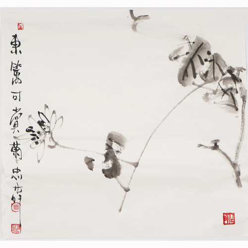 三尺斗方水墨画手绘禅意国画花鸟画中式客厅字画廖忠柳真迹00009 - 图0