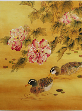 纯手绘工笔画斗方精品