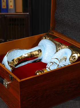 景德镇陶瓷酒瓶十二生肖蛇五斤装鸿运百财创新带盒空酒具酒坛创意