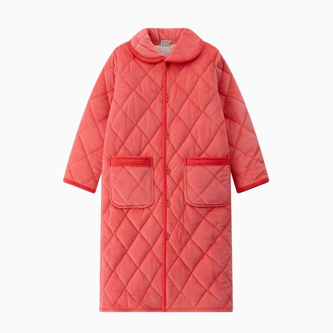 冬季三层夹棉加厚加绒睡袍女士法兰绒夹棉保暖家居服可外穿,淘宝优惠券,粉丝福利购,淘宝优惠卷