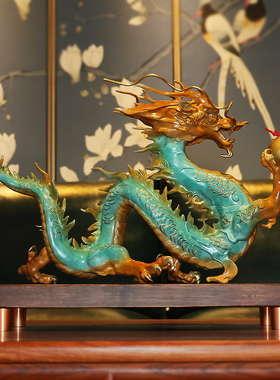 龙礼品四海前台黄铜乔迁龙腾开业生肖办公室摆件家居龙年侑