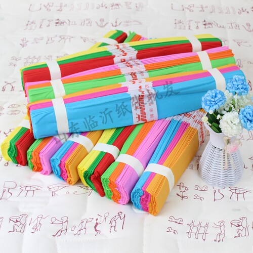 彩色皱纹纸 手工纸 diy材料 手搓纸 纸花 手揉纸 伸缩纸 超值 - 图1
