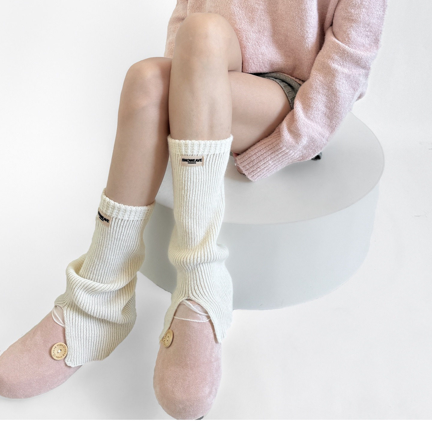 含30%羊毛针织字母布标袜套开叉堆堆中筒叠穿保暖腿套ins韩系靴套,淘宝优惠券,粉丝福利购,淘宝优惠卷