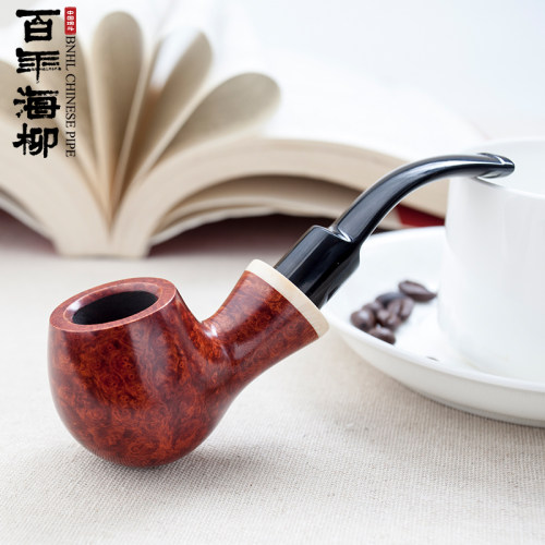 百年海柳石楠木男士手工小烟斗自由式实木弯式斗粮专用NX30 - 图2