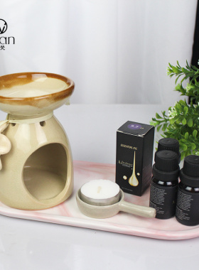 带蜡烛托陶瓷香薰炉用瑜伽spa馆