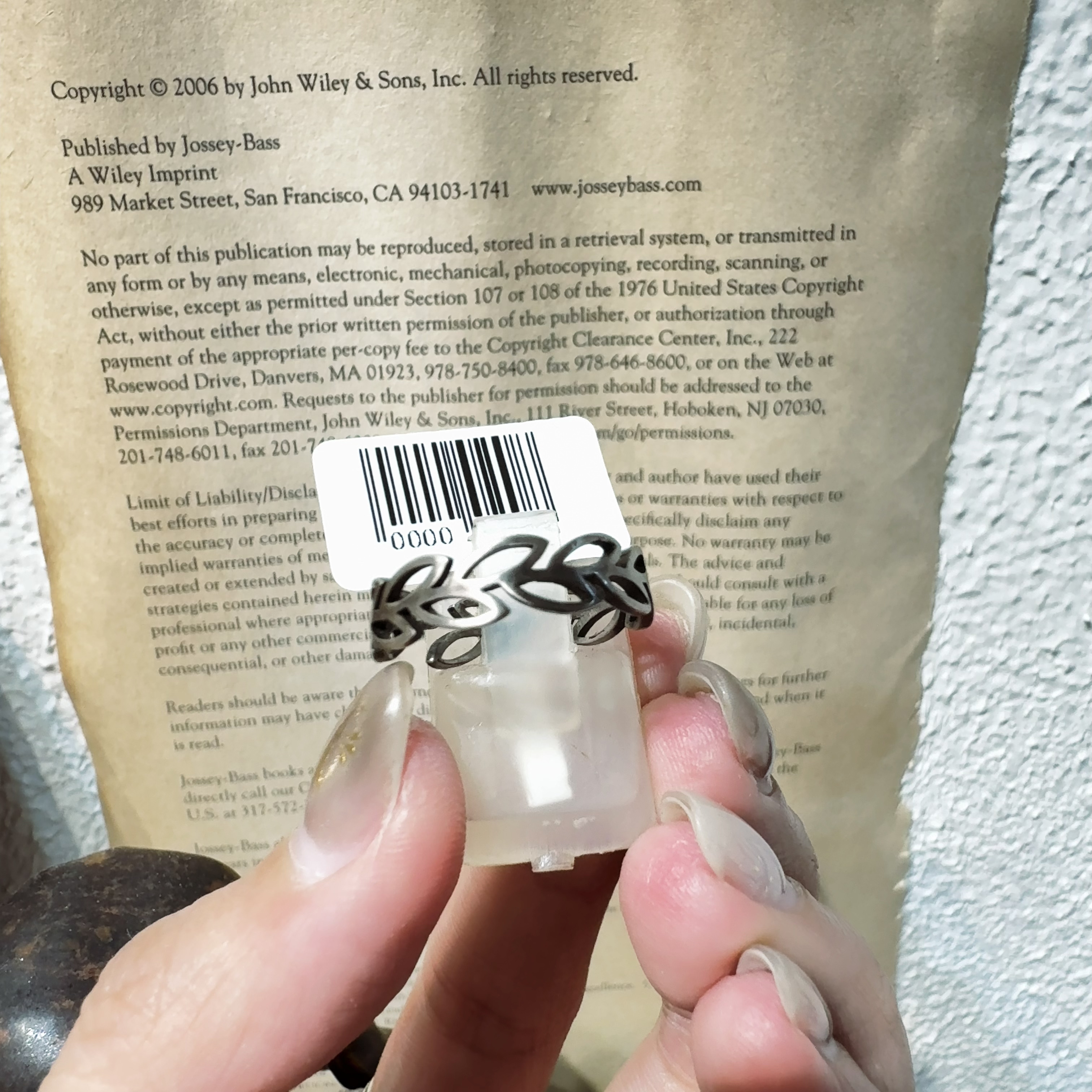 Retro distressed all-over 925 sterling silver hollow leaf open ring