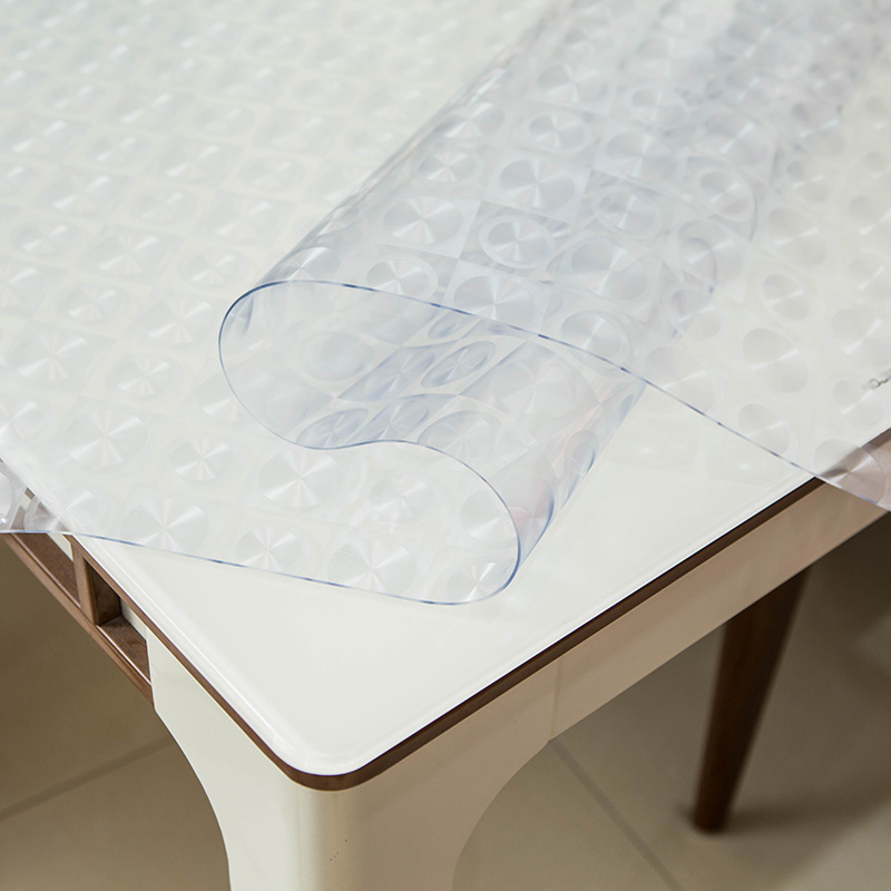 PVC长方形餐桌布 防水防烫软质玻璃 塑料免洗茶几垫彩色磨砂桌布
