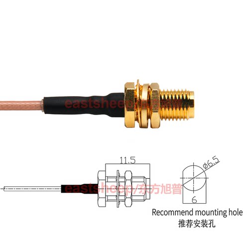 东方旭普 RG178镀银连接线 IPEX/SMA-KY UFL-1代转SMA母 天线网卡 - 图2