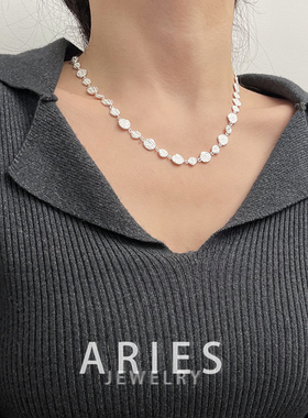 S925纯银毛衣链女复古百搭项链