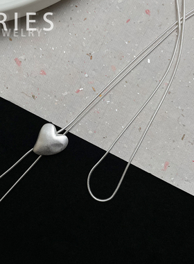 S925纯银毛衣链女小众简约项链