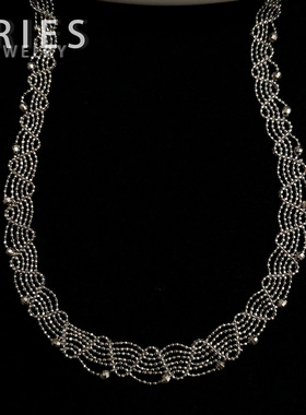 s925银意大利法式风婚纱蕾丝项链