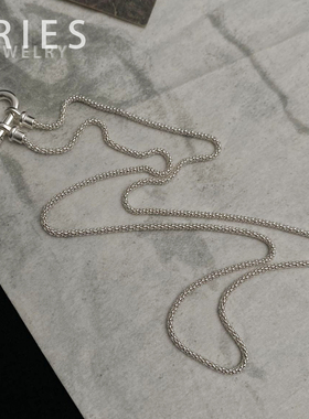 s925纯银简约百搭椭圆回形扣项链