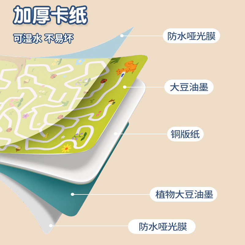 迷宫儿童益智专注力训练卡片3岁8幼儿园游戏书6宝宝5逻辑思维玩具