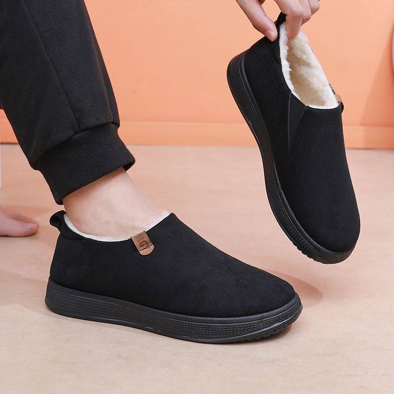 2025冬季新款老北京棉鞋加绒加厚绵羊毛爸爸鞋一脚蹬防滑雪地靴男,淘宝优惠券,粉丝福利购,淘宝优惠卷