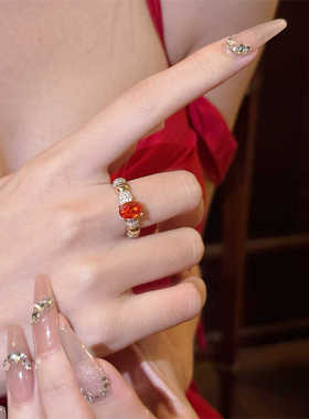 欧美芬达色宝石锆石巴洛克戒指