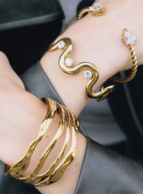 欧美ins复古小众设计钛钢手镯