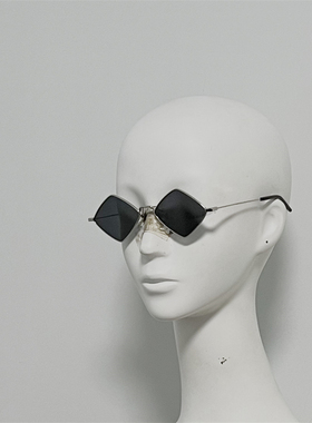 SL302 菱形不规则方框太阳镜文艺复古型墨镜钛金属鼻托 25年订单