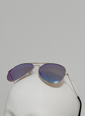 G0438 飞行员式太阳镜 蛤蟆镜 浅蓝色镀膜偏光镜片墨镜 超轻16克