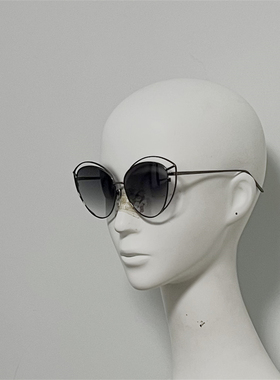 LFL697 女式猫眼款修脸太阳镜 钛金属防过敏超大框墨镜 INS热款