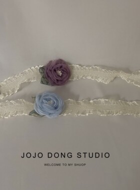 超仙玫瑰花弹力蕾丝颈带海边度假风氛围感项链女锁骨链脖颈链配饰