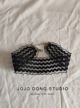 宽边脖子饰品颈带弹力蕾丝项链遮疤痕简约项圈脖链颈部装饰锁骨链