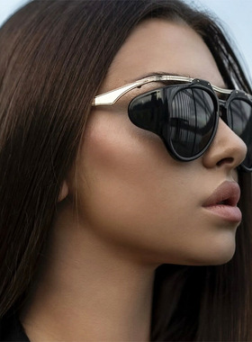 简约轻奢墨镜大框太阳镜明星同款