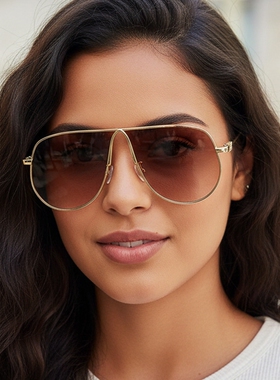 欧美复古金属飞行员太阳镜防晒男