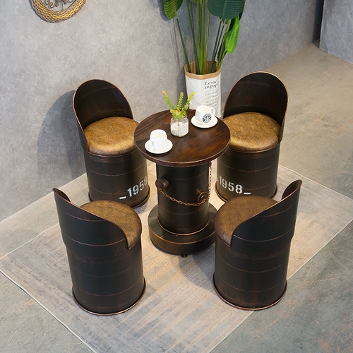 Retro Loft Industrial Wind Wine Bar Milk Tea Dessert Store Store Store Store Store Store, стул, стул для бочка стул бочки