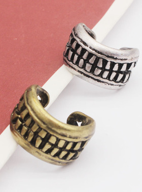 欧美朋克风动物牙齿印第安戒指