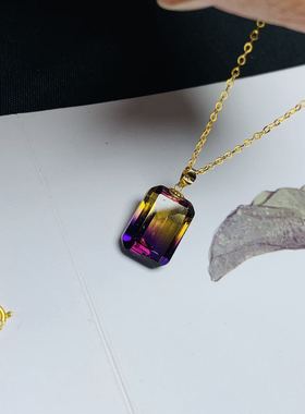 厂家直销 紫黄晶吊坠搭配18k金扣头首饰饰品