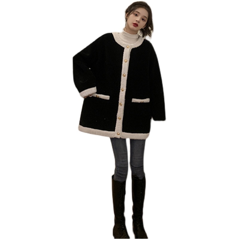 大码女装2025年秋冬新款胖mm炸街时尚皮毛一体宽松加厚小香风外套 - 图3