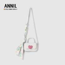 Anay Childrens Clothing Special Cabinet 2023 New Girls Love Bag Package Italian Satchel White Backpack AG320787