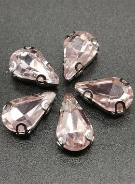热卖8*13mm水滴玻璃钻 D爪防勾手缝钻衣领服装鞋帽DIY手工珠材料