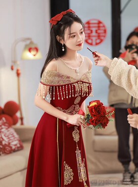 新款秀禾服手工钉珠水晶珍珠流苏织带花边条码 婚纱礼服diy辅料