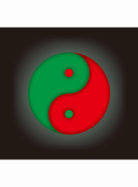 横版创意立体太极双鱼图