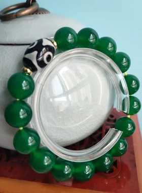 绿玛瑙手链正祖母绿色红玛瑙珠子