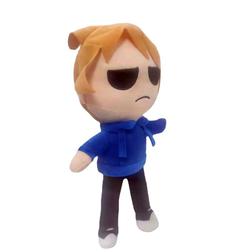 跨境 eddsworld plush 英国动漫红色蓝色男女孩毛绒玩具公仔 - 图1