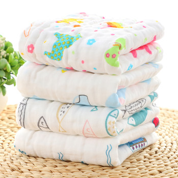 6-layer 25*50 baby face wash pure cotton gauze towel ຜ້າຝ້າຍເດັກນ້ອຍ ຜ້າເຊັດຫນ້າເດັກນ້ອຍ ນໍ້າລາຍເດັກນ້ອຍ ຜ້າຂົນຫນູອ່ອນ ແລະດູດຊຶມ