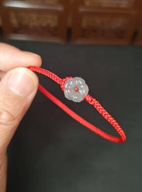 新中式翡翠花朵编织手绳