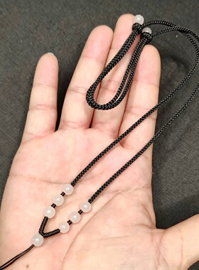 手工编织翡翠玉珠可调项链绳