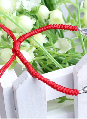 纯银情侣手串饰品本命年红绳
