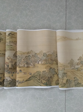 清院本清明上河图国画人物长卷古典名画仿古画复制画风俗画装饰画