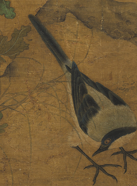 宋人三秋喜報圖台北故宫藏国画花鸟绢画一比一复制画客厅装饰画