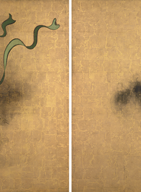 风神雷神图屏四条屏复制画佛画