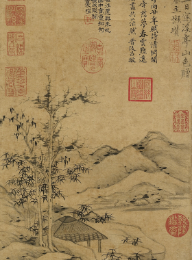 元倪瓚画集复制画原大宣纸画